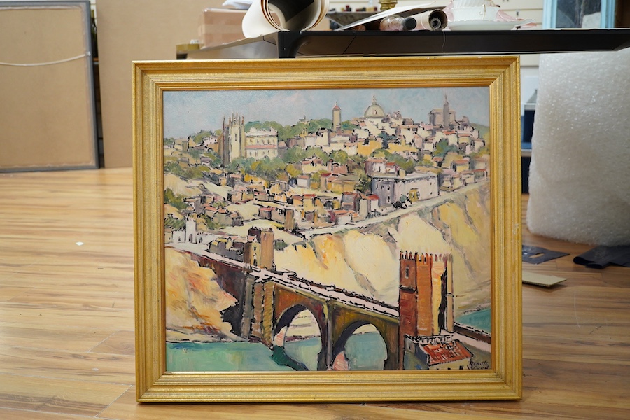 Robert Sydney Rendle Wood (1894-1987), oil on board, Continental townscape, 57 x 66cm. Condition - good